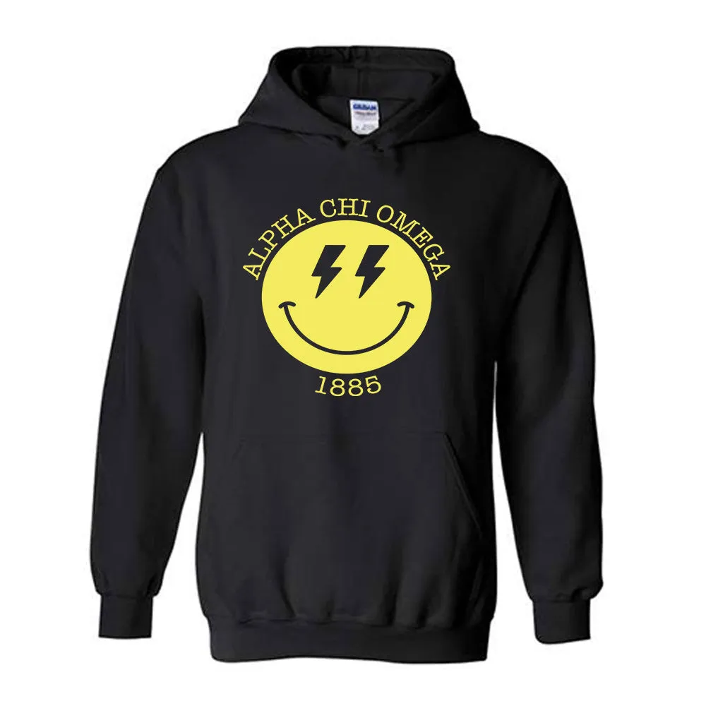 Alpha Chi Omega - Black &Yellow Bolt Hoodie