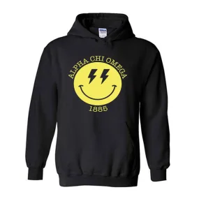 Alpha Chi Omega - Black &Yellow Bolt Hoodie