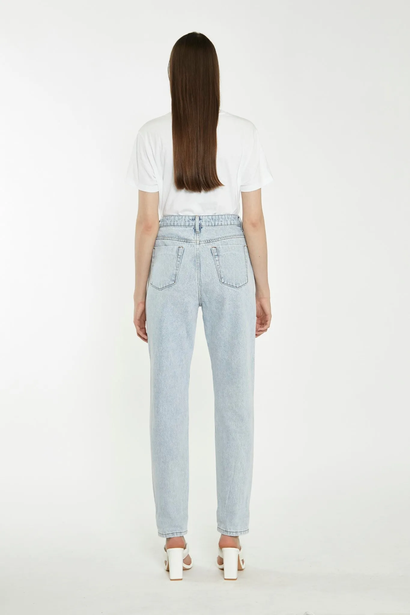 Antique Bleach Distressed Mom Jeans