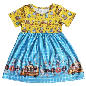 Back to School Dress Colorful School Bus - Kids