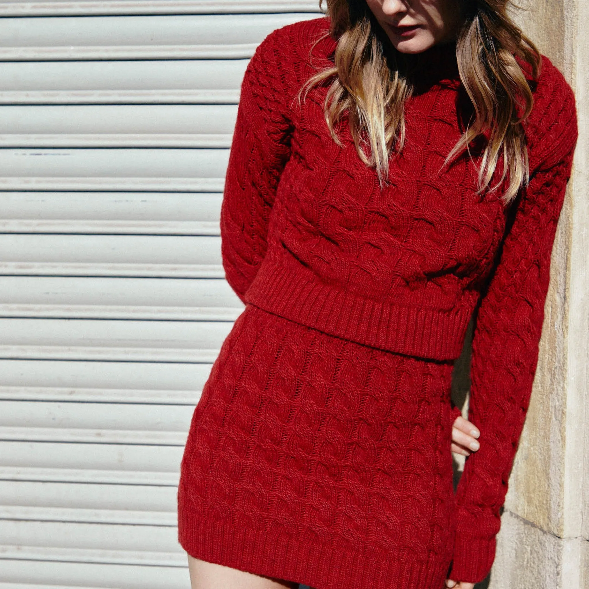 Blossom Red Tricot Sweater