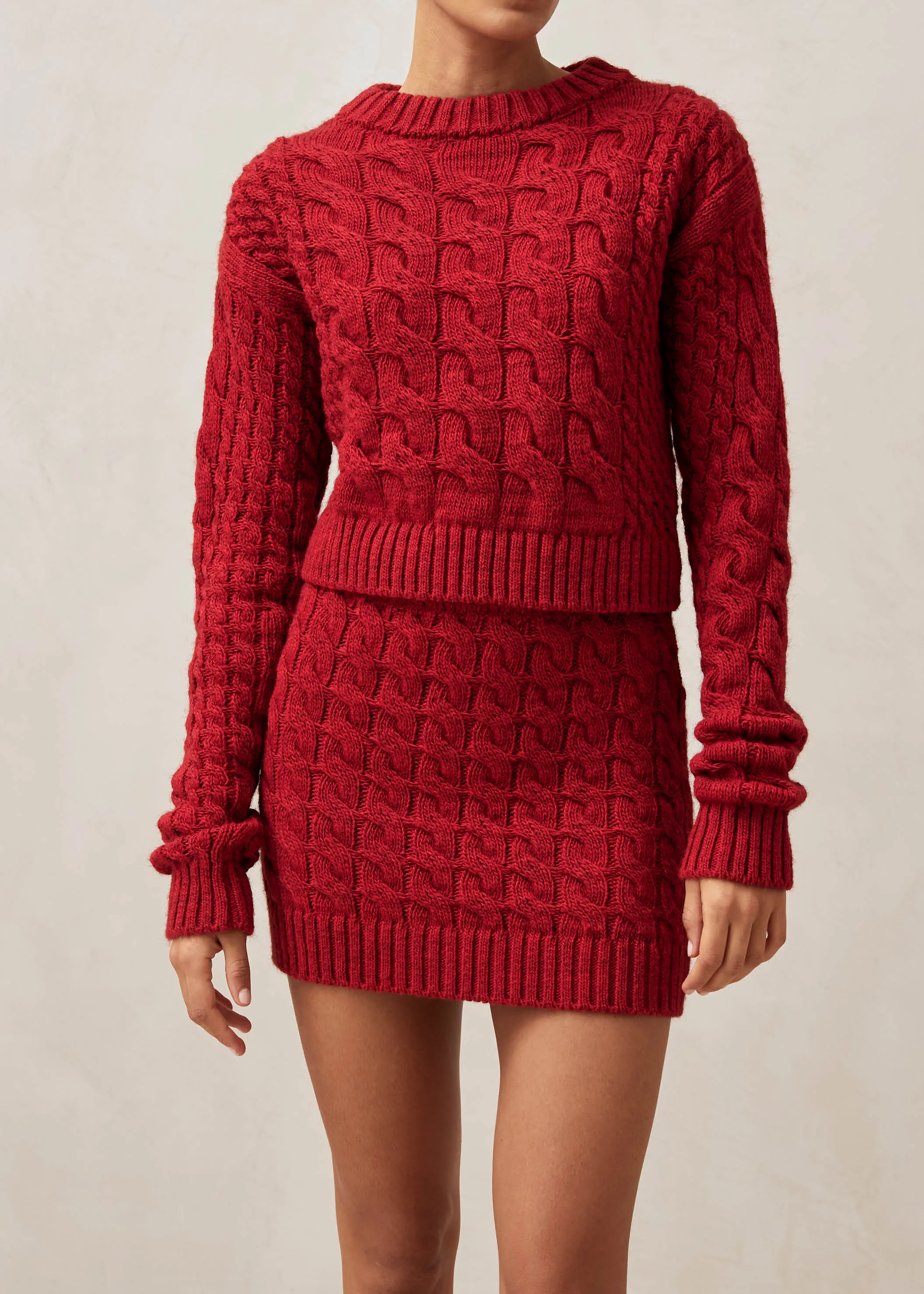 Blossom Red Tricot Sweater