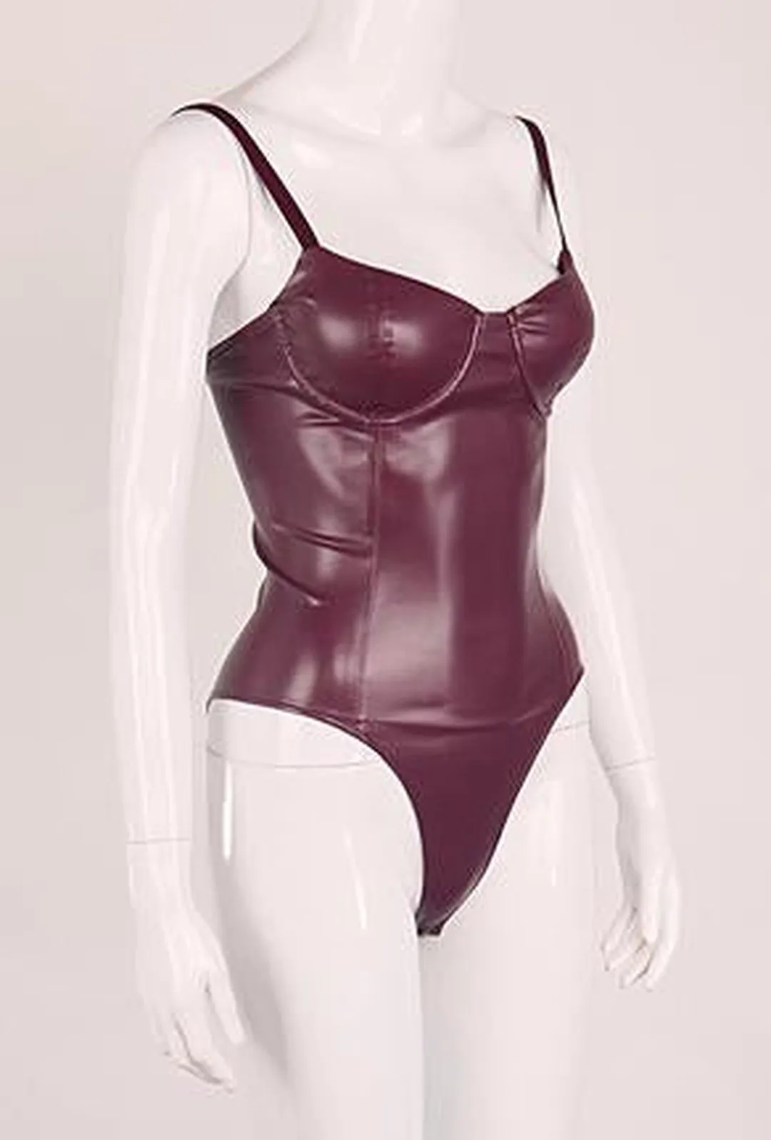 BRIA - LEATHERETTE BUSTIER BODYSUIT