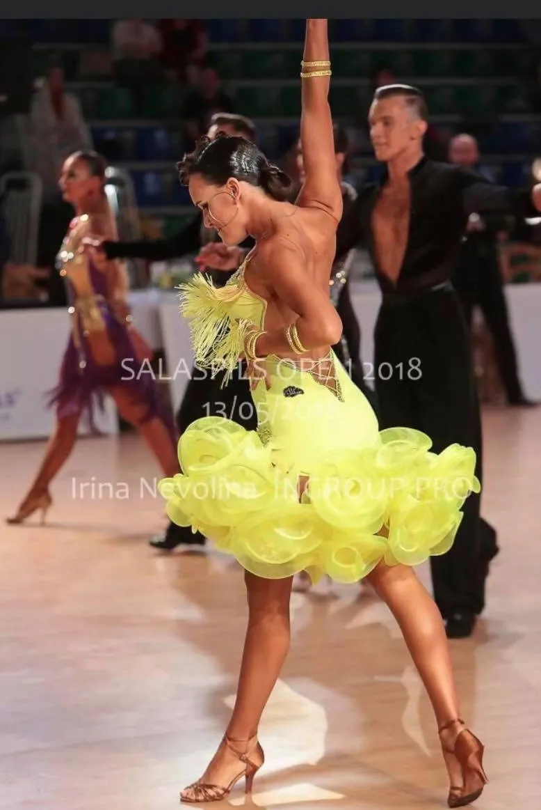 Bright Yellow Latin Dress