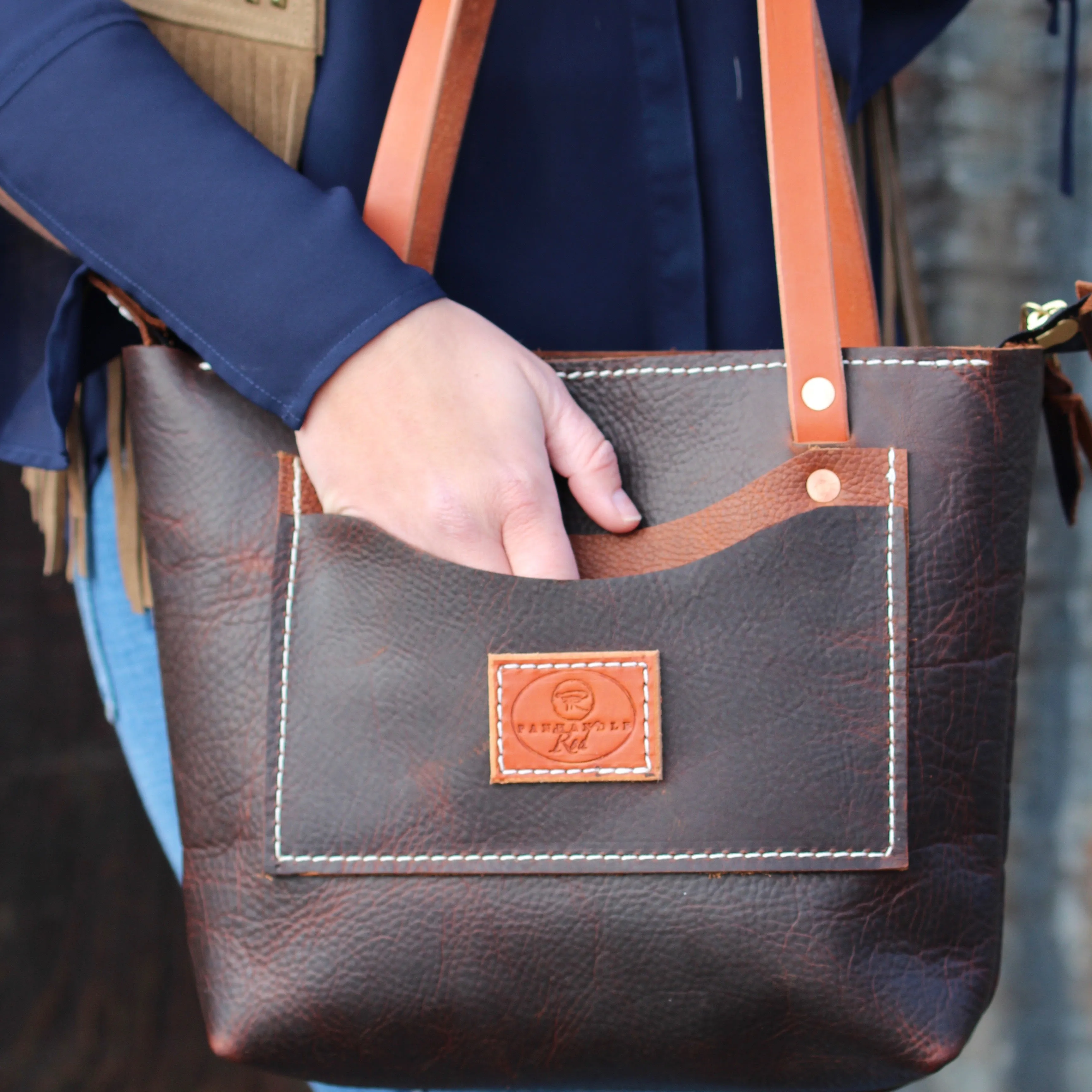 Brown Leather Tote Bag Purse