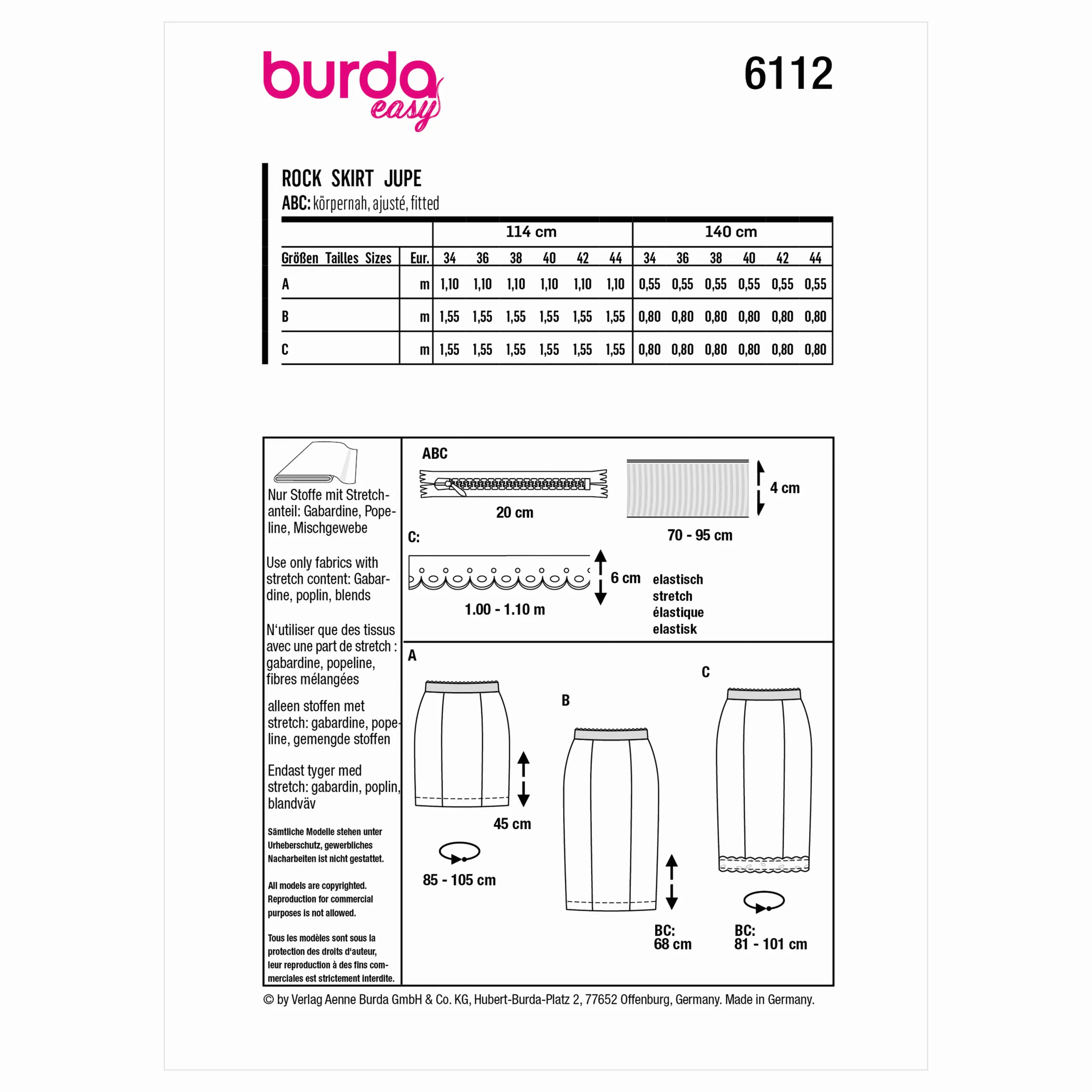 Burda Skirts 6112