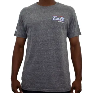 CALI Strong Crest USA Performance T-Shirt Heather Grey Glow in the Dark