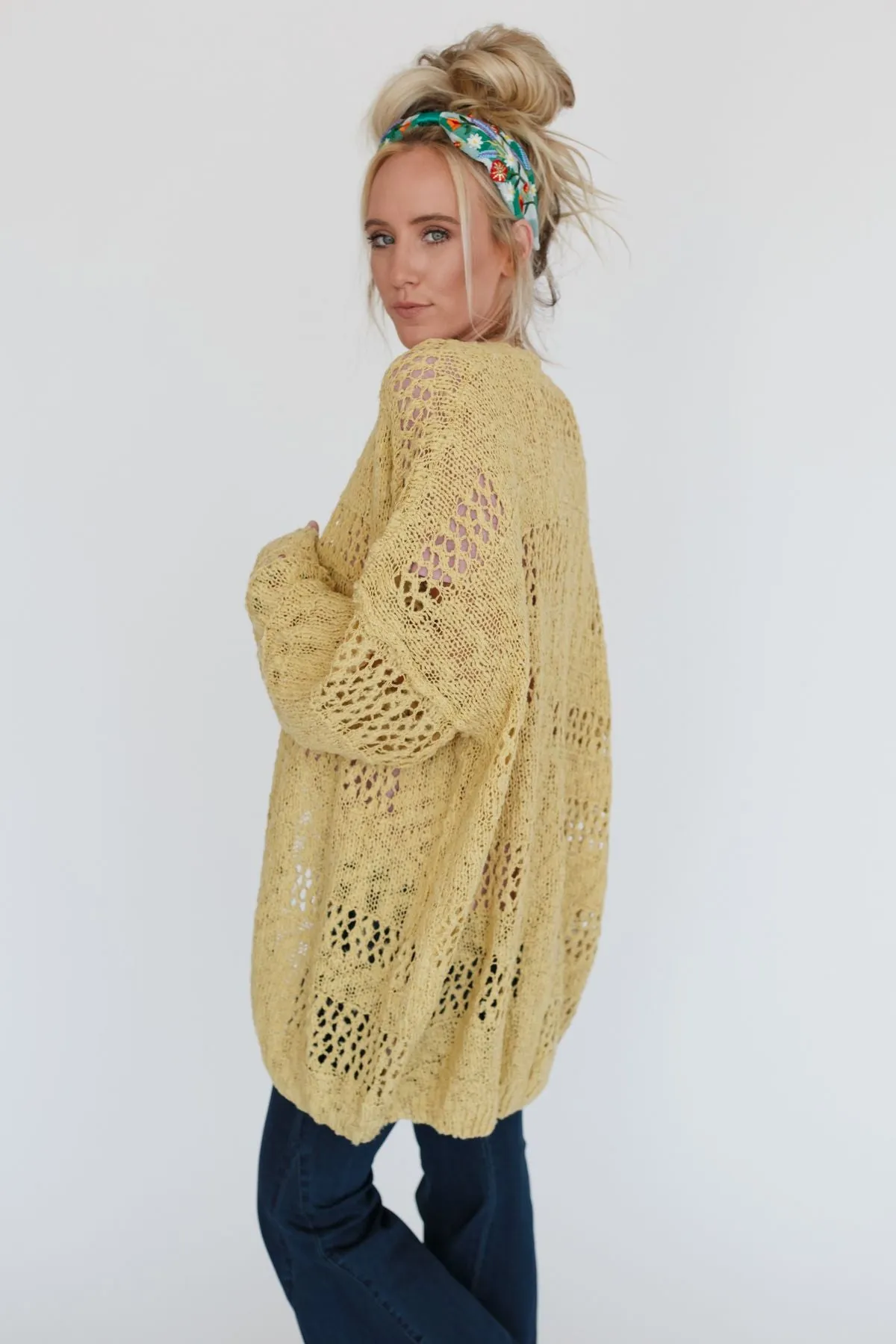 Cara Oversized Cardigan - Yellow