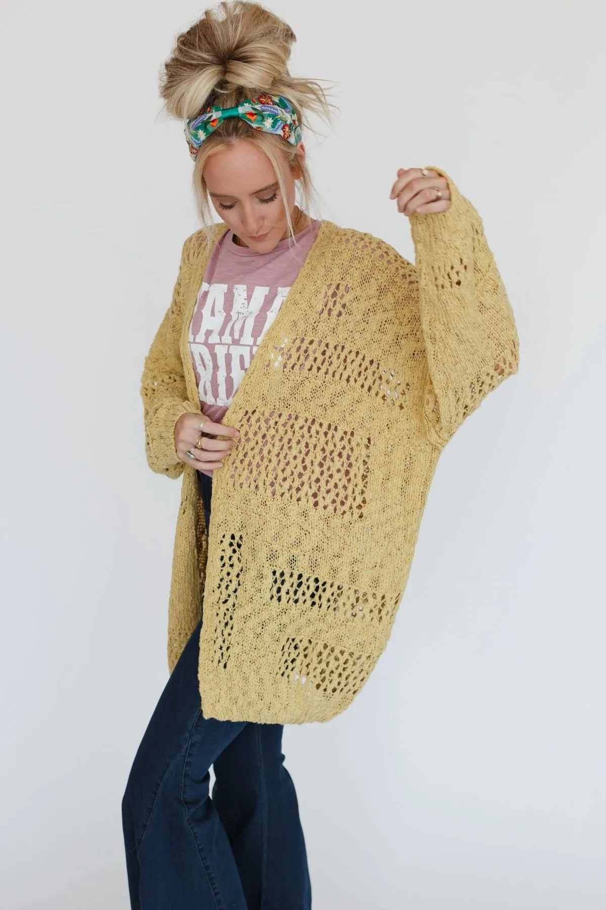 Cara Oversized Cardigan - Yellow