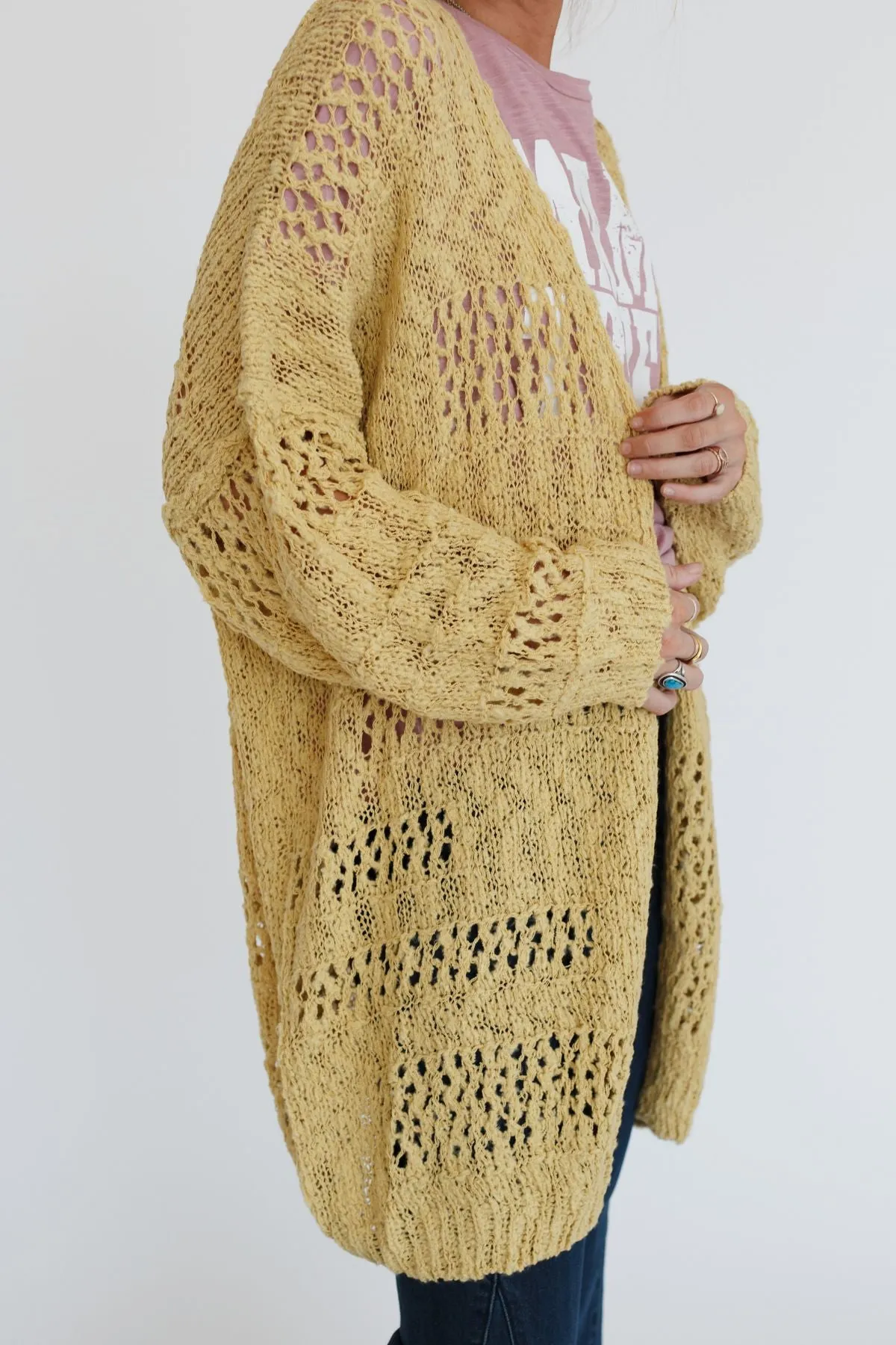 Cara Oversized Cardigan - Yellow