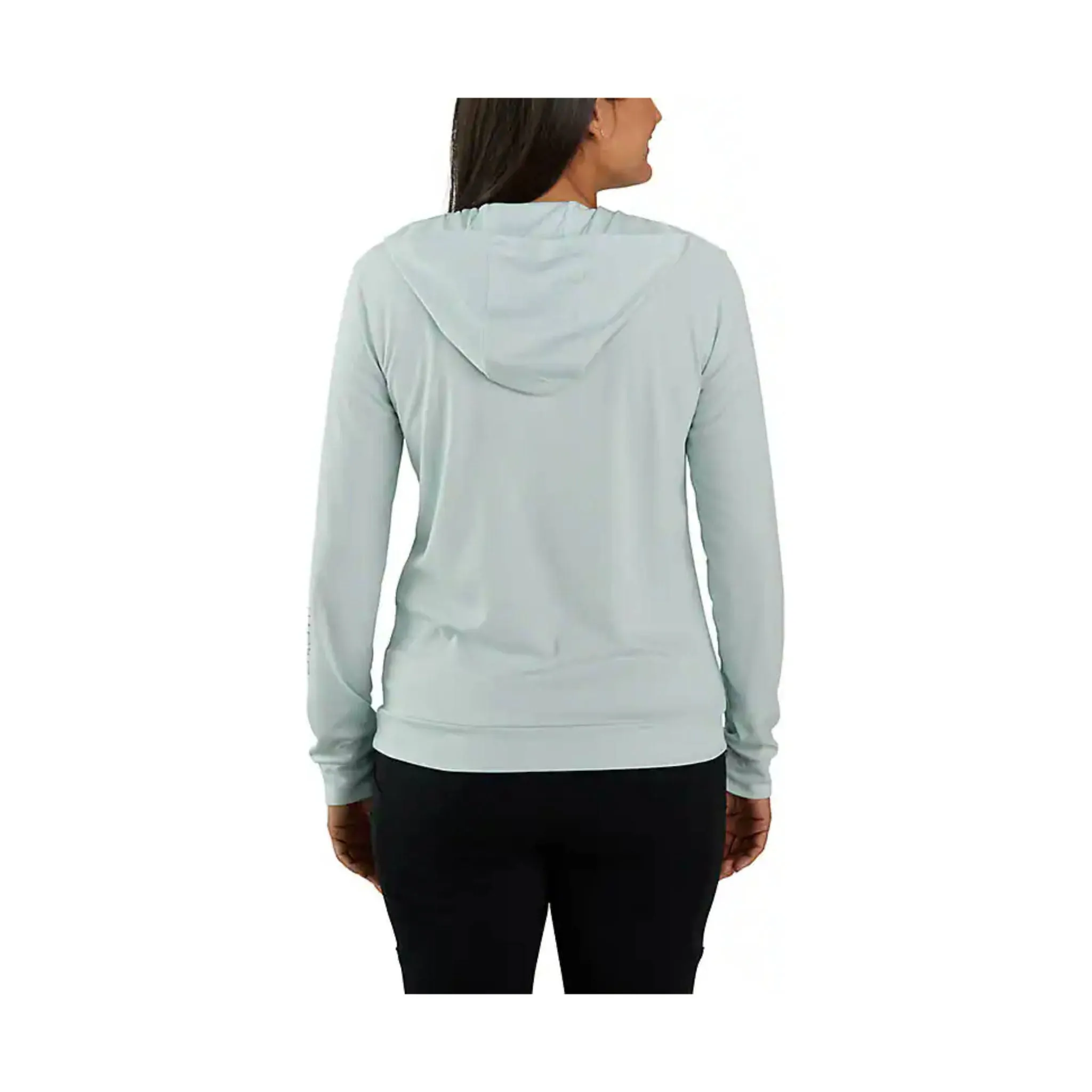 Carhartt Women's Force Sun Defender Relaxed Fit Lightweight Long Sleeve Hooded Graphic T Shirt - Dew Drop