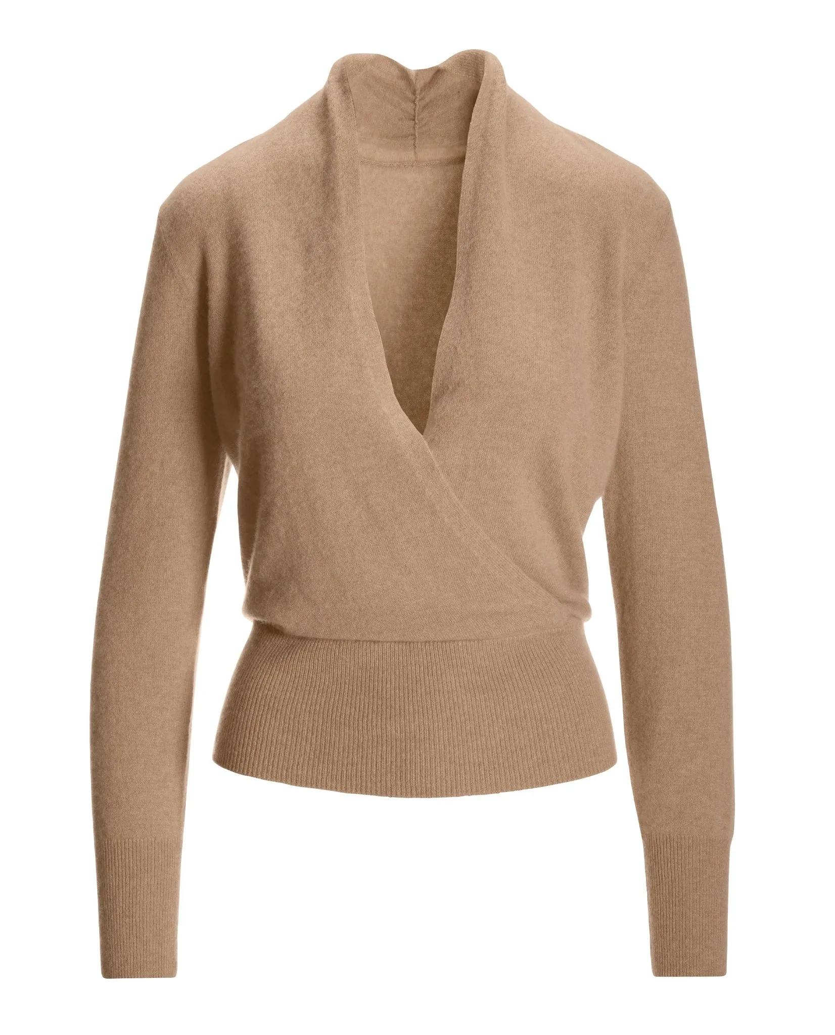 Cashmere Surplice Blouson Tan