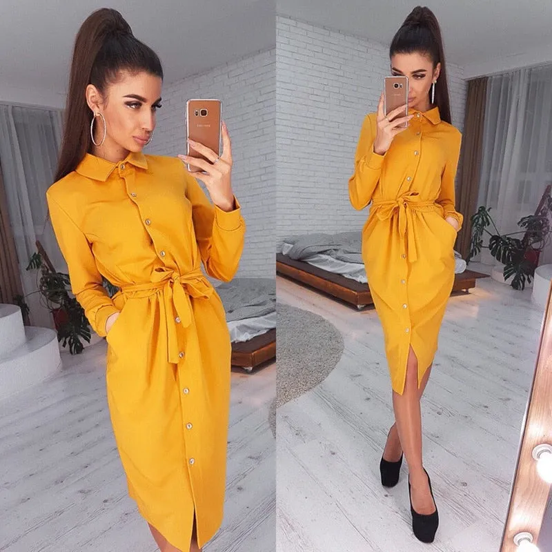 Casual Collar Elegant Split Dress