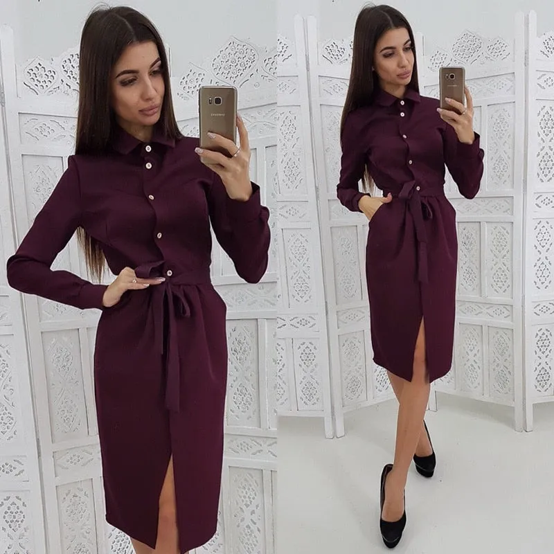 Casual Collar Elegant Split Dress