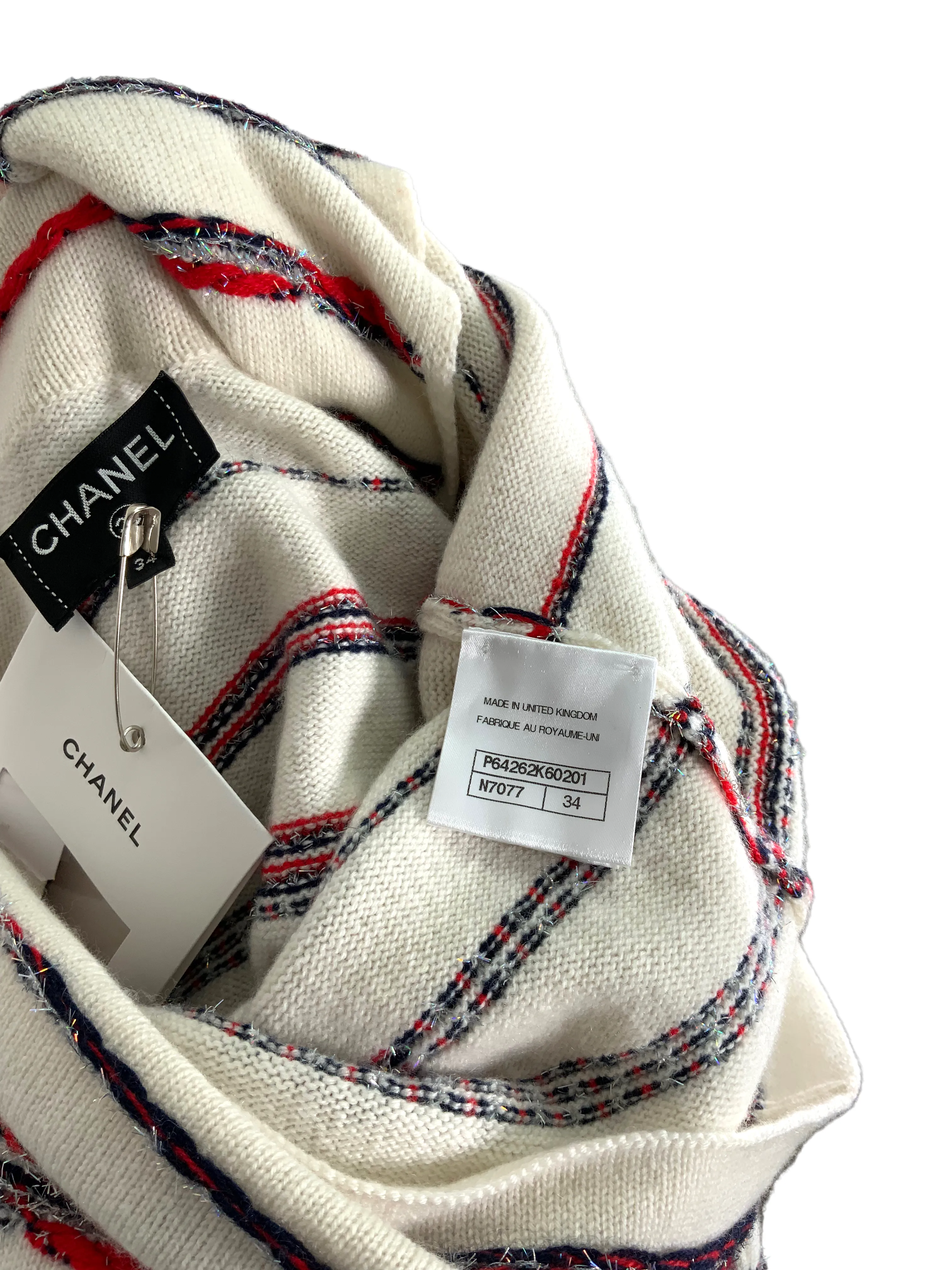 CHANEL 20S Striped Cashmere Jacket Size S