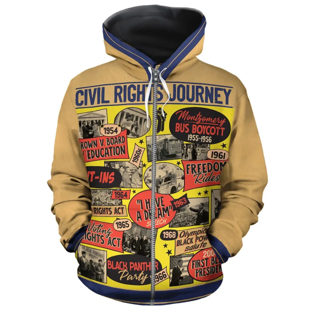 Civil Rights Events in 50s Style All-over Hoodie