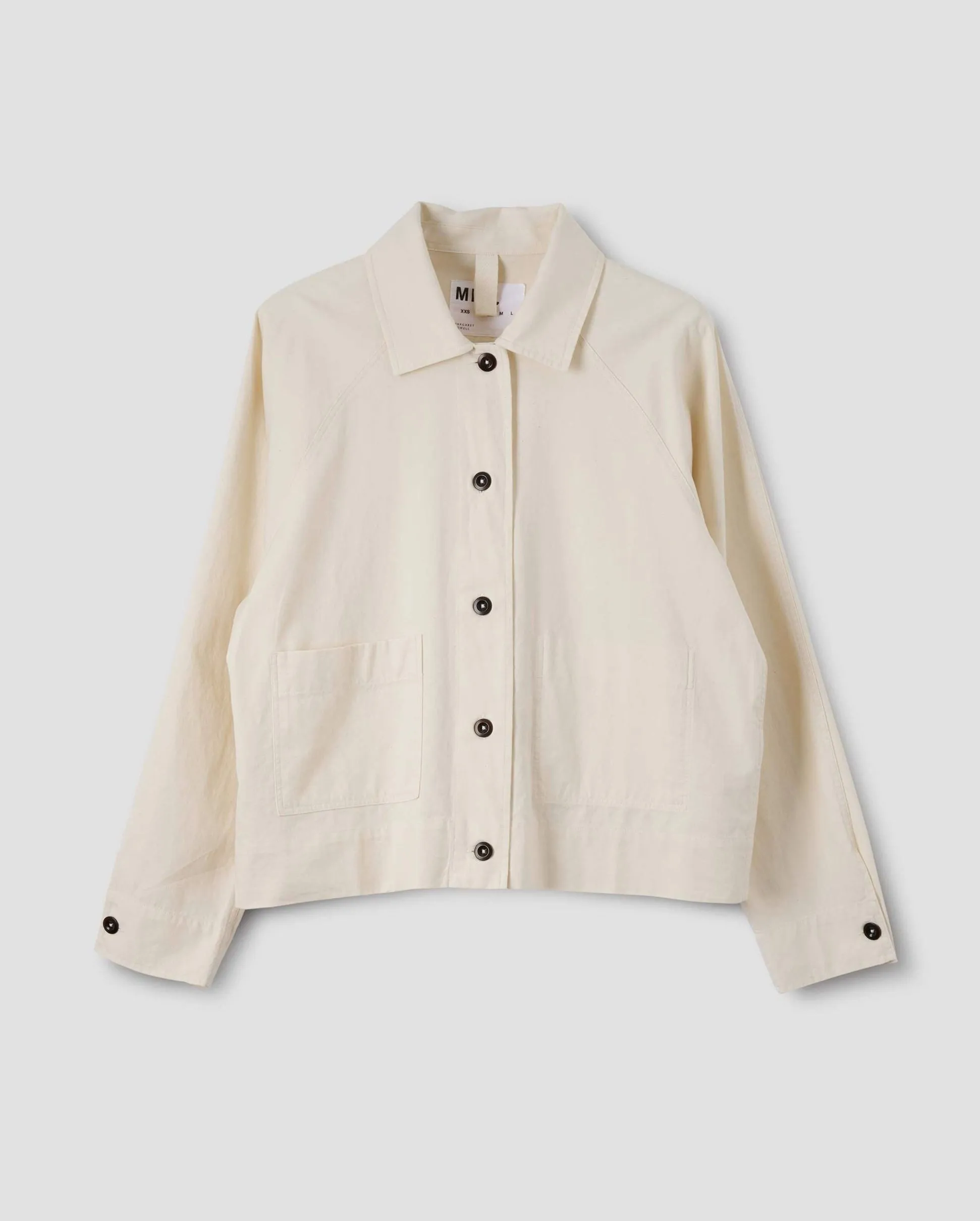 CROPPED RAGLAN COTTON SHIRT / NATURAL