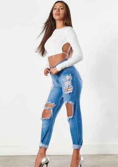 Elida Distressed Relaxed Jeans