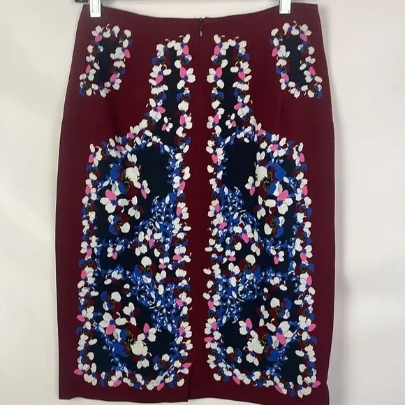 ErdemBlue Print With Wine/Pockets Skirt