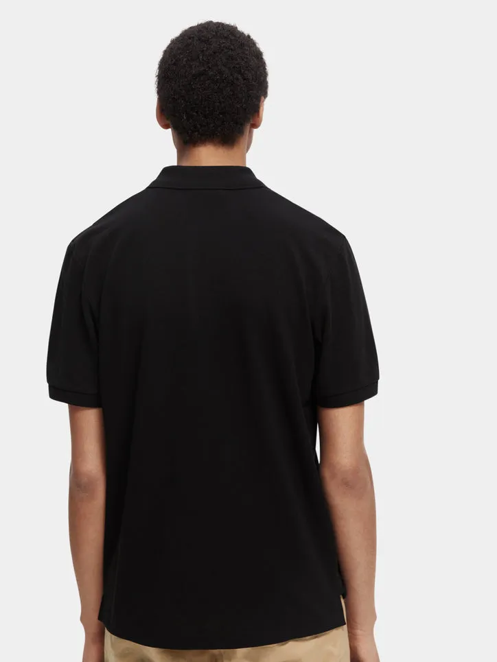 Essentials Organic Cotton Pique Polo - Black