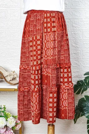 FashionWorks Boho Long Flared Skirt