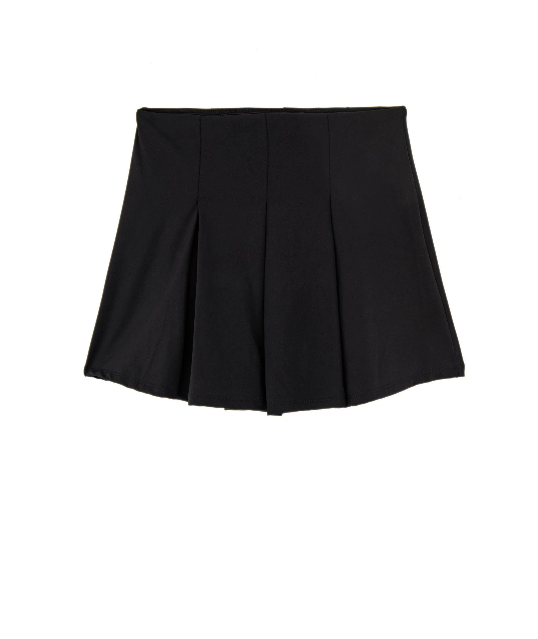 FBZ Girls Black Poly Lycra Pleated Skirt