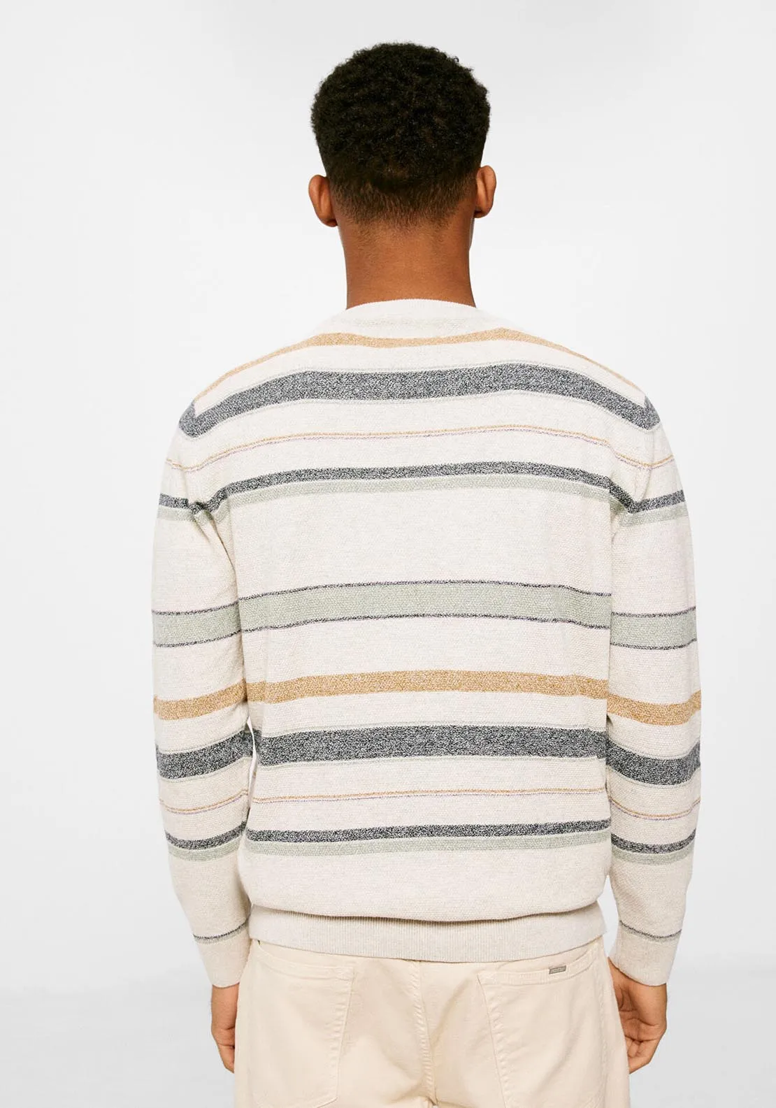 Fine Wool Stripe Knit - Navy