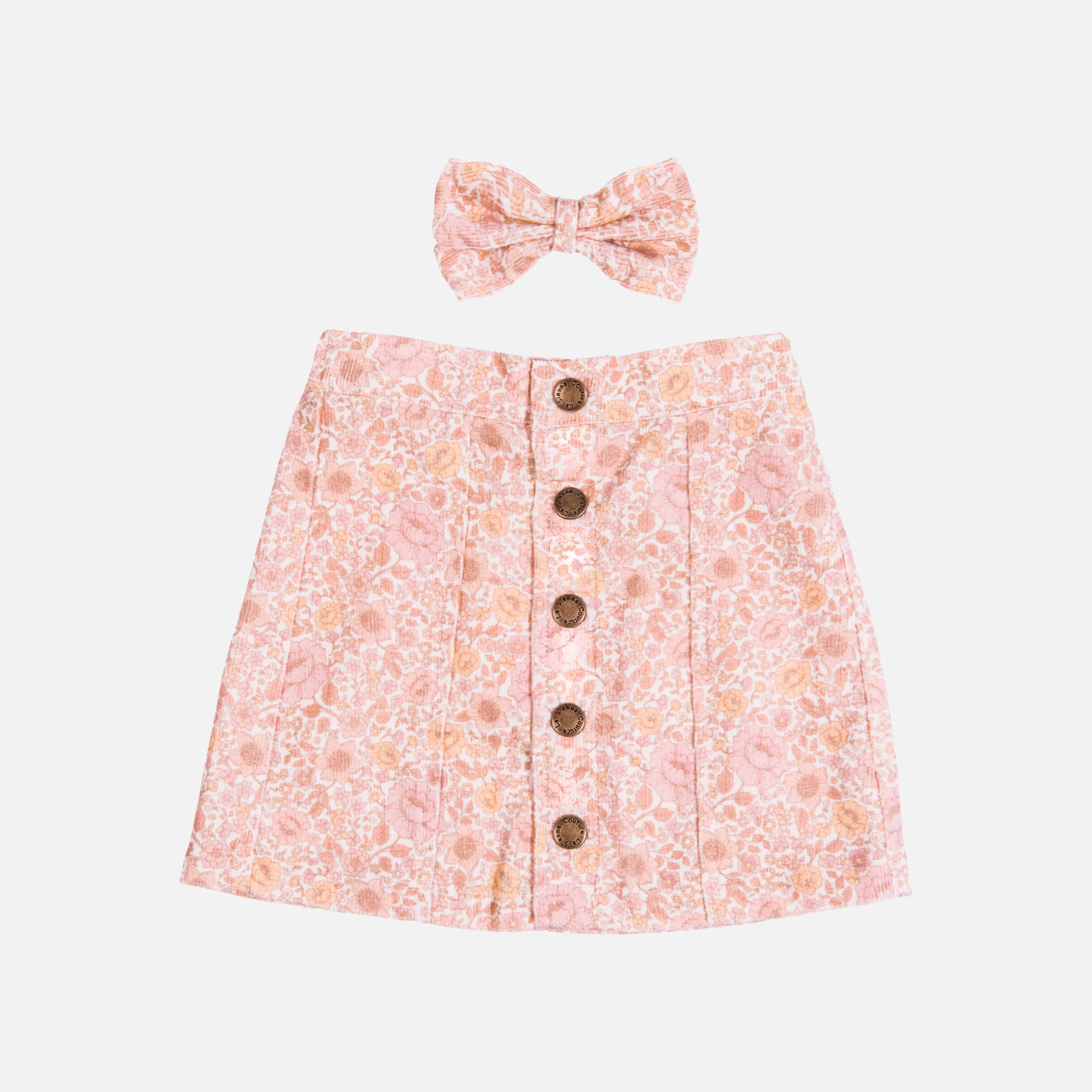 Floral Cord Skirt - Goldie