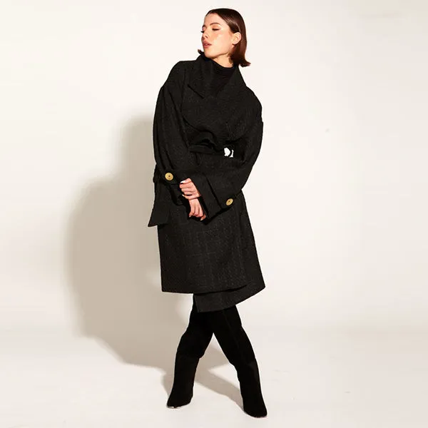 Forever Oversized Coat - Black Boucle