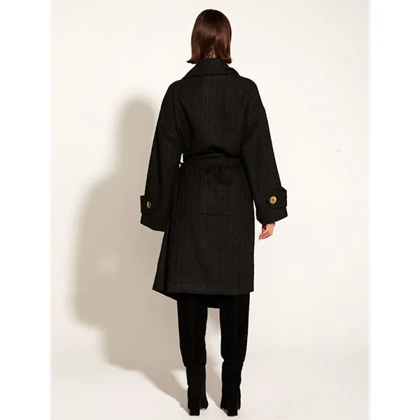 Forever Oversized Coat - Black Boucle