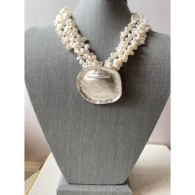 Freshwater Pearl Necklace With Disc