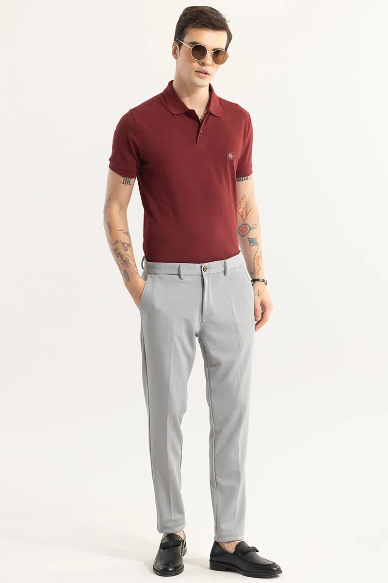 Incise Logo Maroon Polo T-Shirt