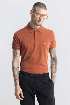 Incise Logo Rustic Orange Polo T-Shirt