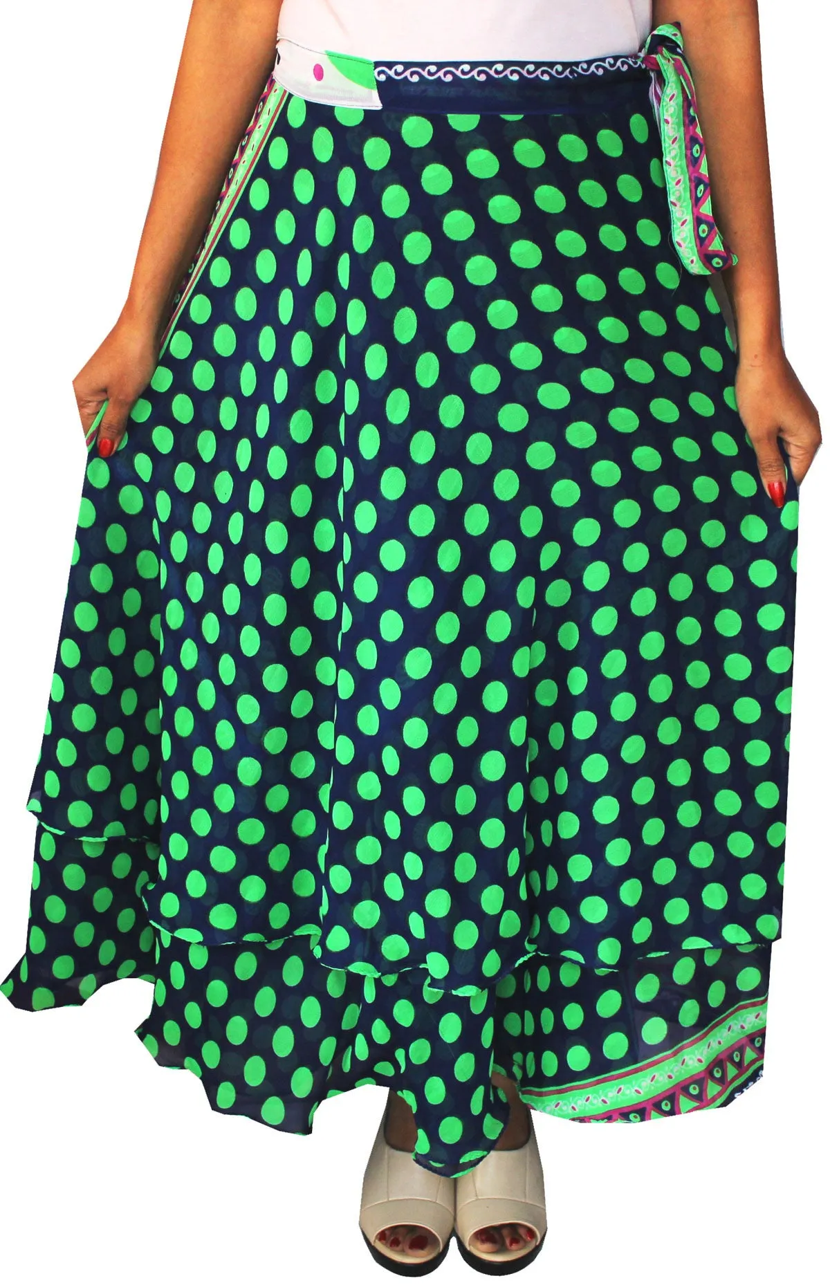 Indian Skirts Magic Beach Long Wrap Around Womens India (Green)