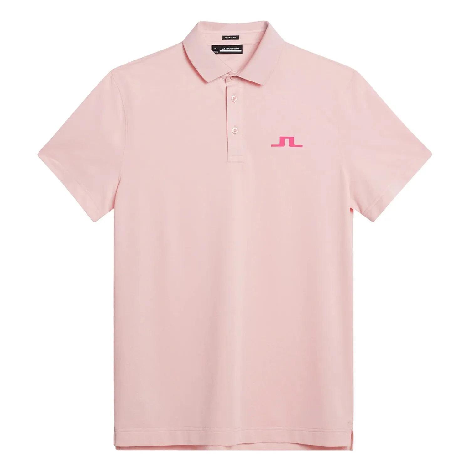 Premium J.Lindeberg Bridge Golf Polo Shirt in Powder Pink