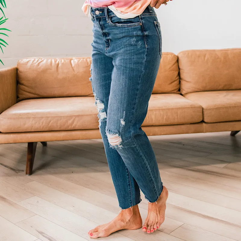 Judy Blue Jessica Distressed Relaxed Jeans