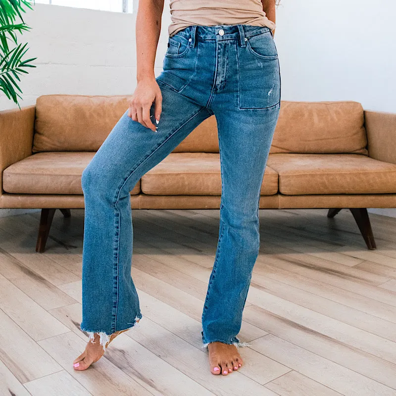 KanCan Myla Non Distressed Flare Jeans