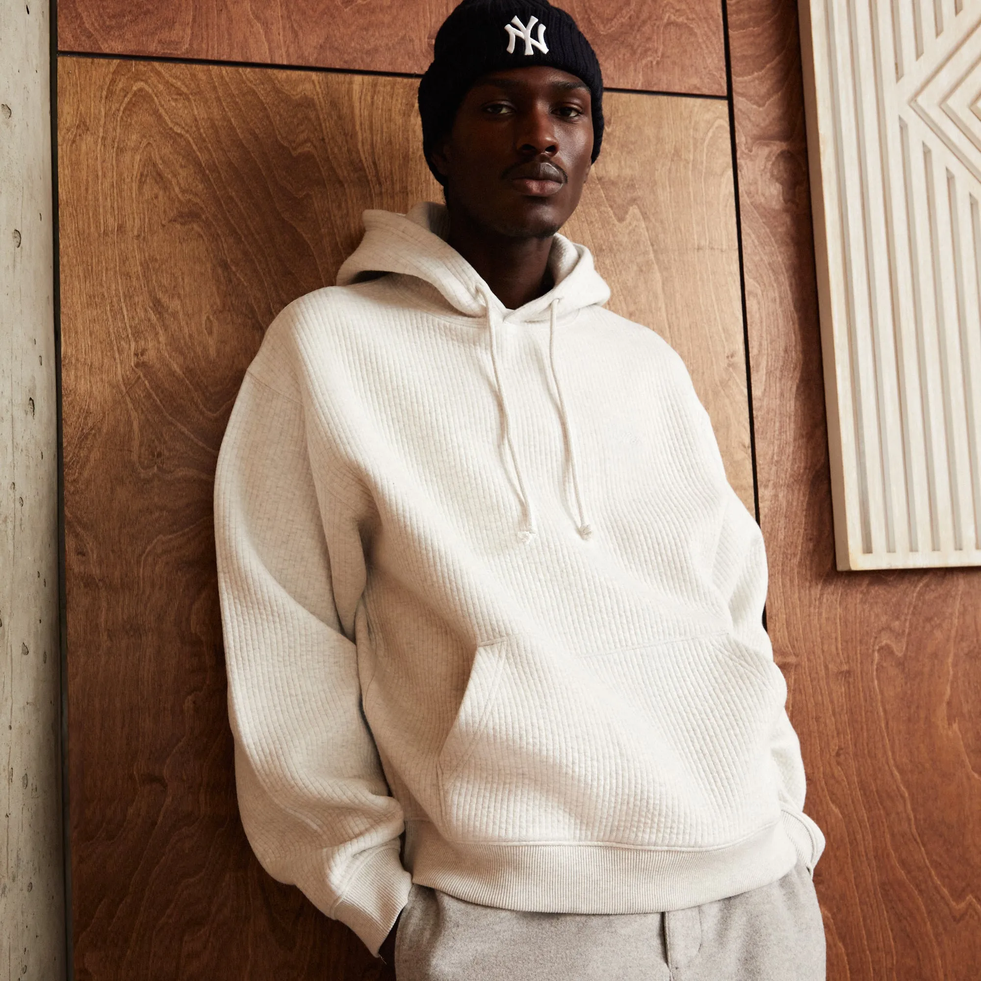 Kith Striped Interlock Williams III Hoodie - Silk