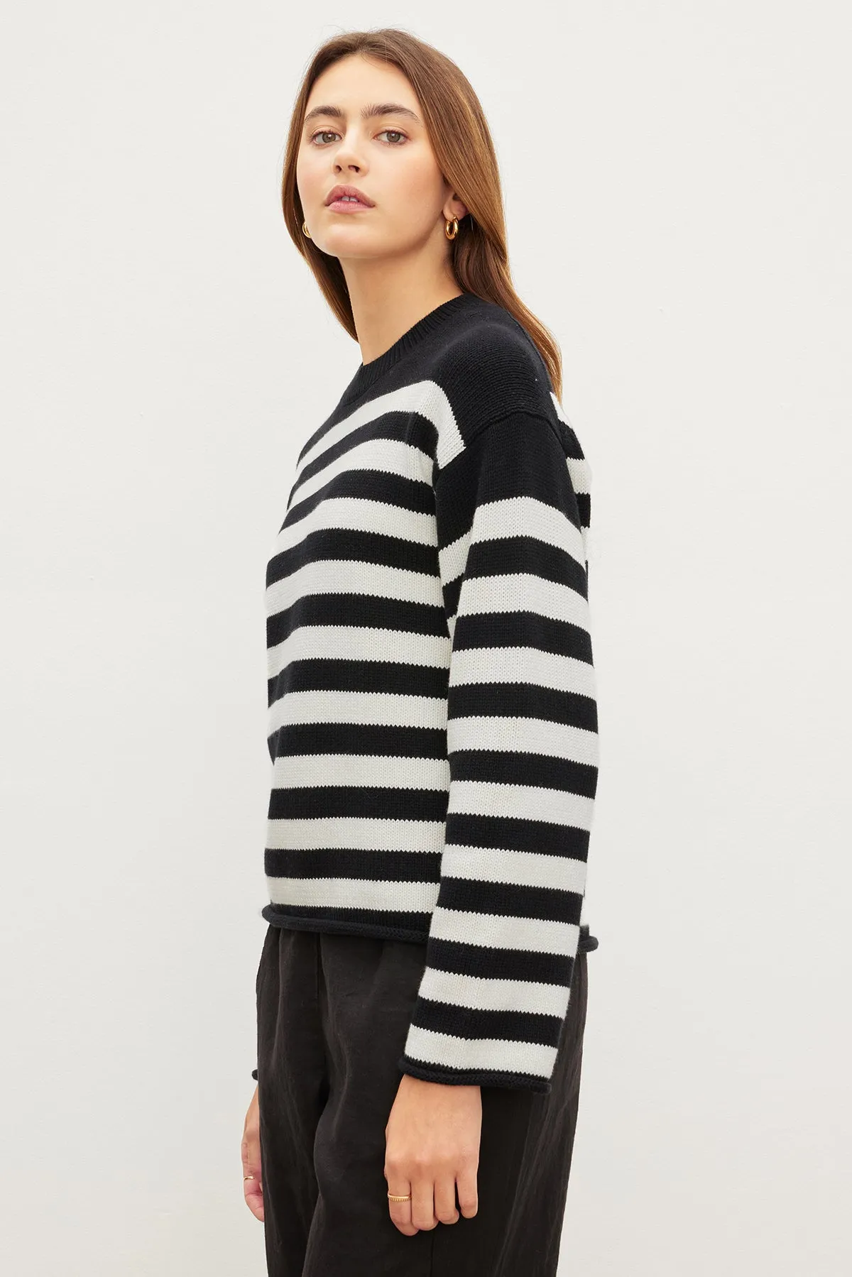 LEX STRIPED CREW NECK SWEATER