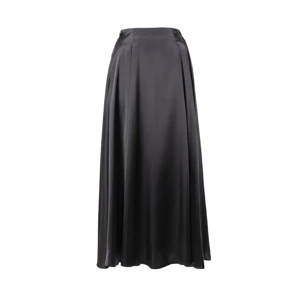 MS006 Satin High Waisted Maxi Skirts