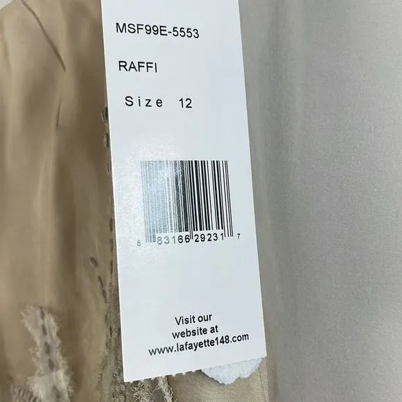 NWT Lafayette148 Tan w Embroidery Skirt