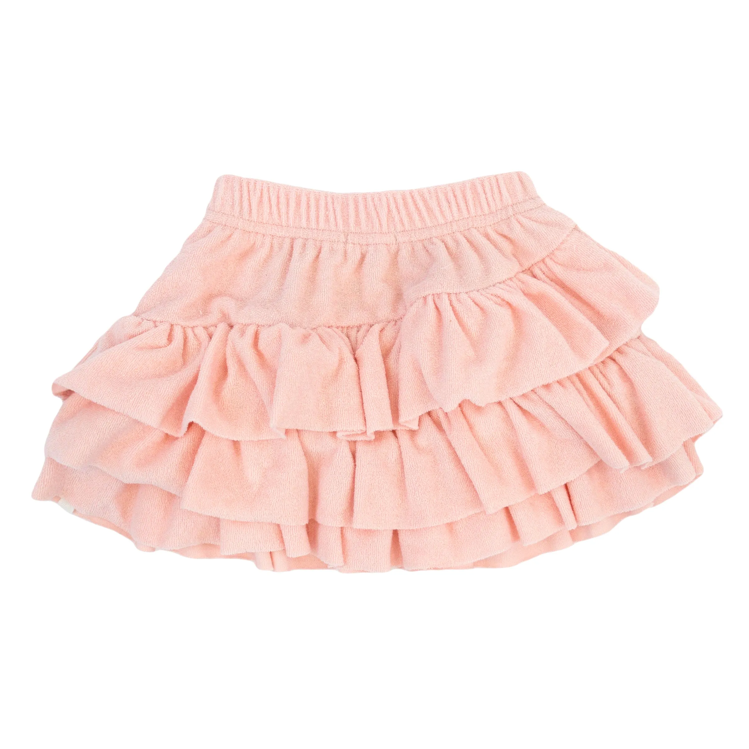 oh baby! Cotton Terry Asymmetric Layered Skirt - Pale Pink