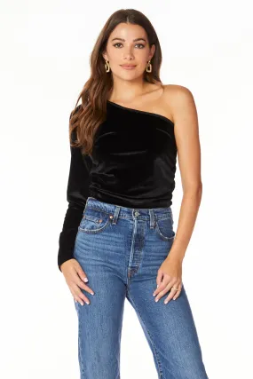 ONE SHOULDER SHIRRED TOP