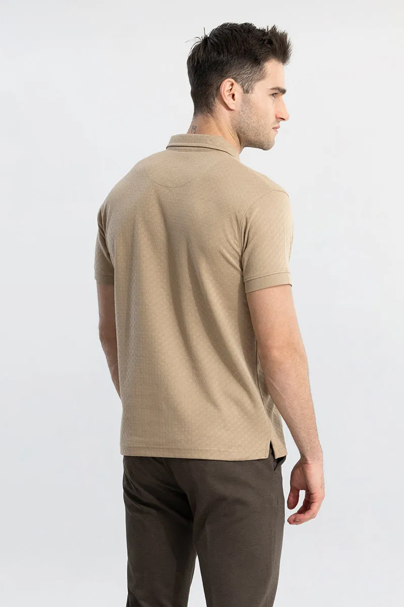 Pixicle Beige Polo T-Shirt