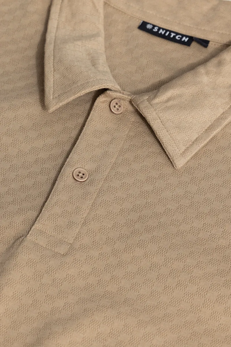 Pixicle Beige Polo T-Shirt