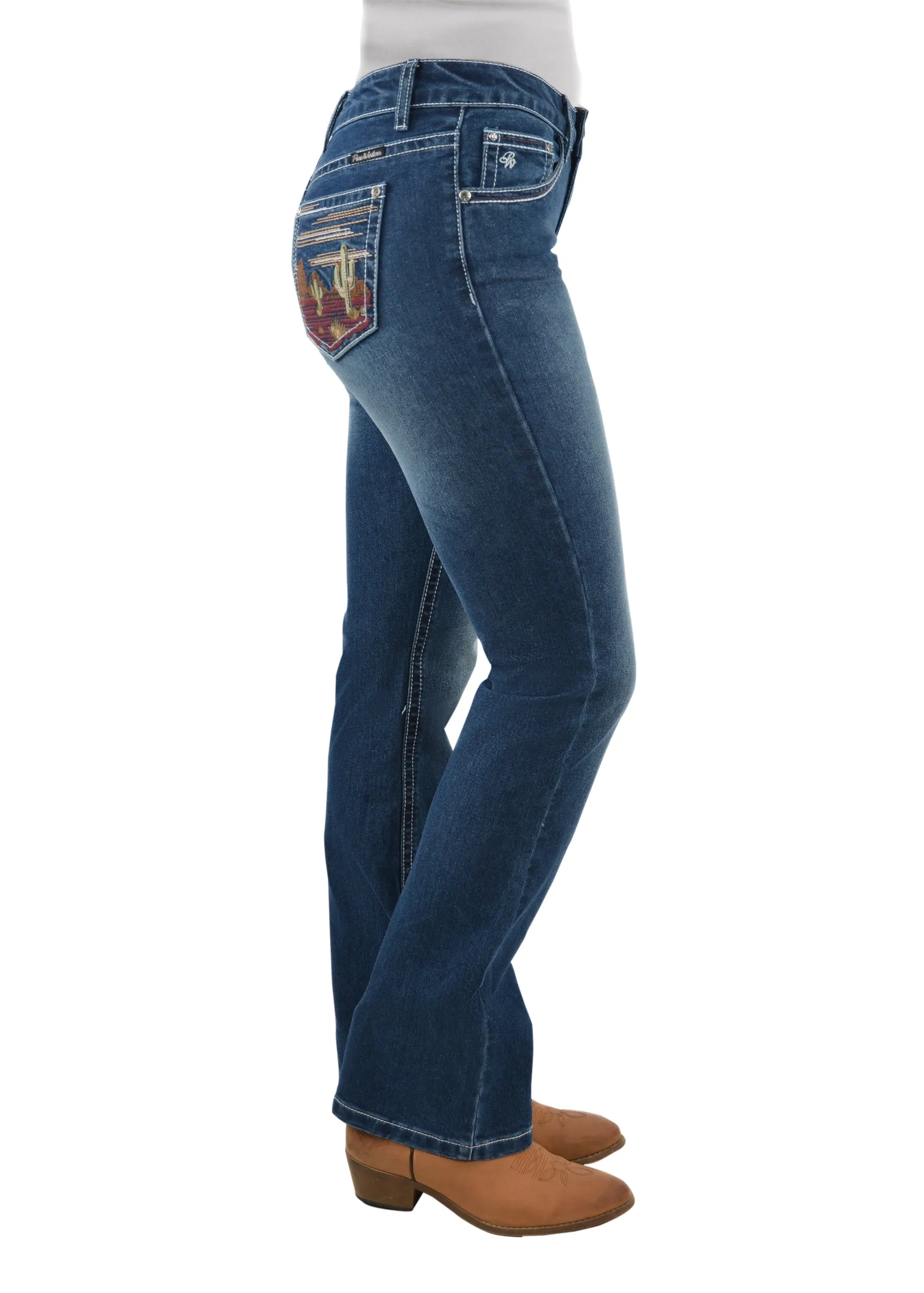 Pure Western Womens Madeleine Bootcut Jean 34 Leg