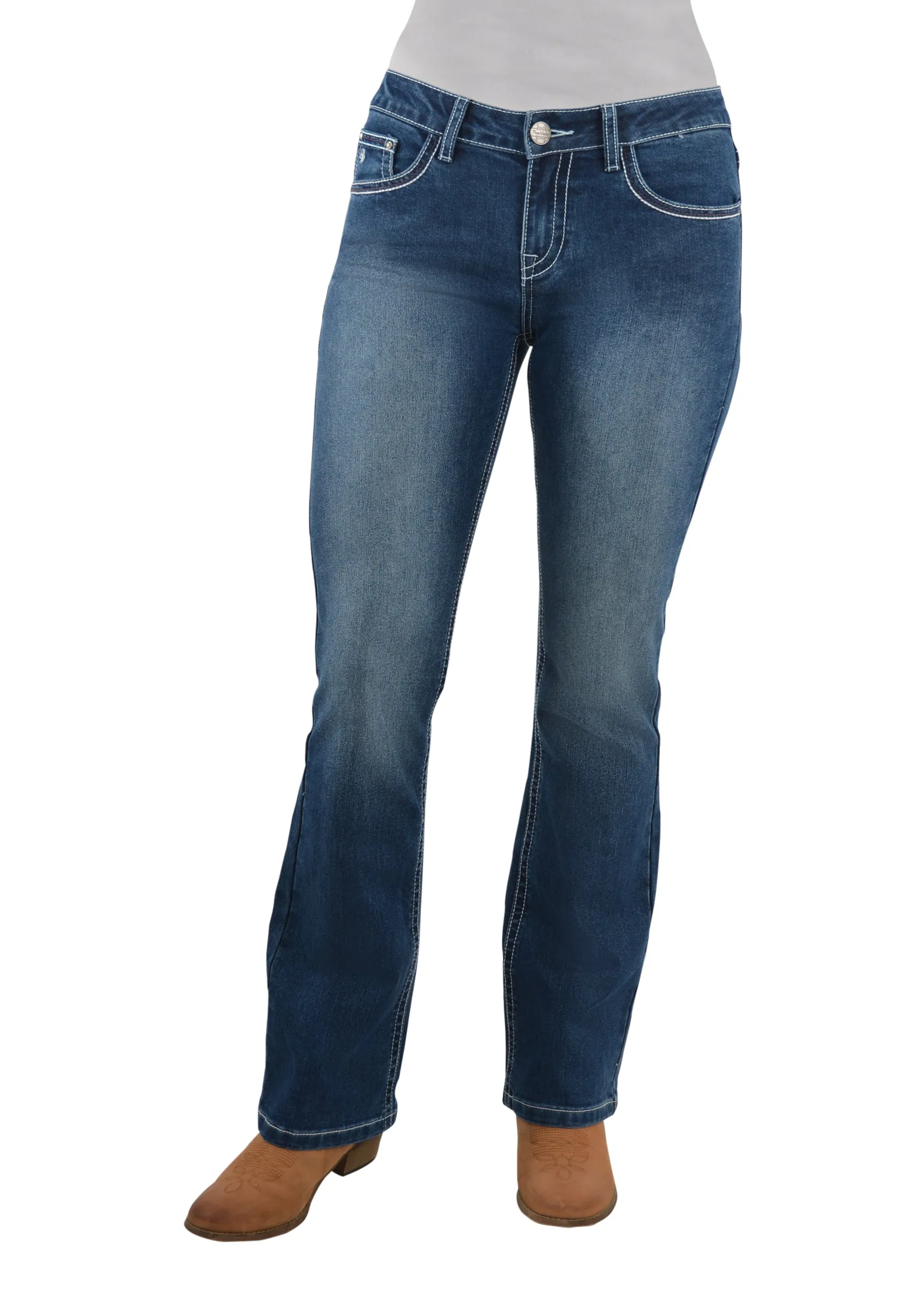 Pure Western Womens Madeleine Bootcut Jean 34 Leg