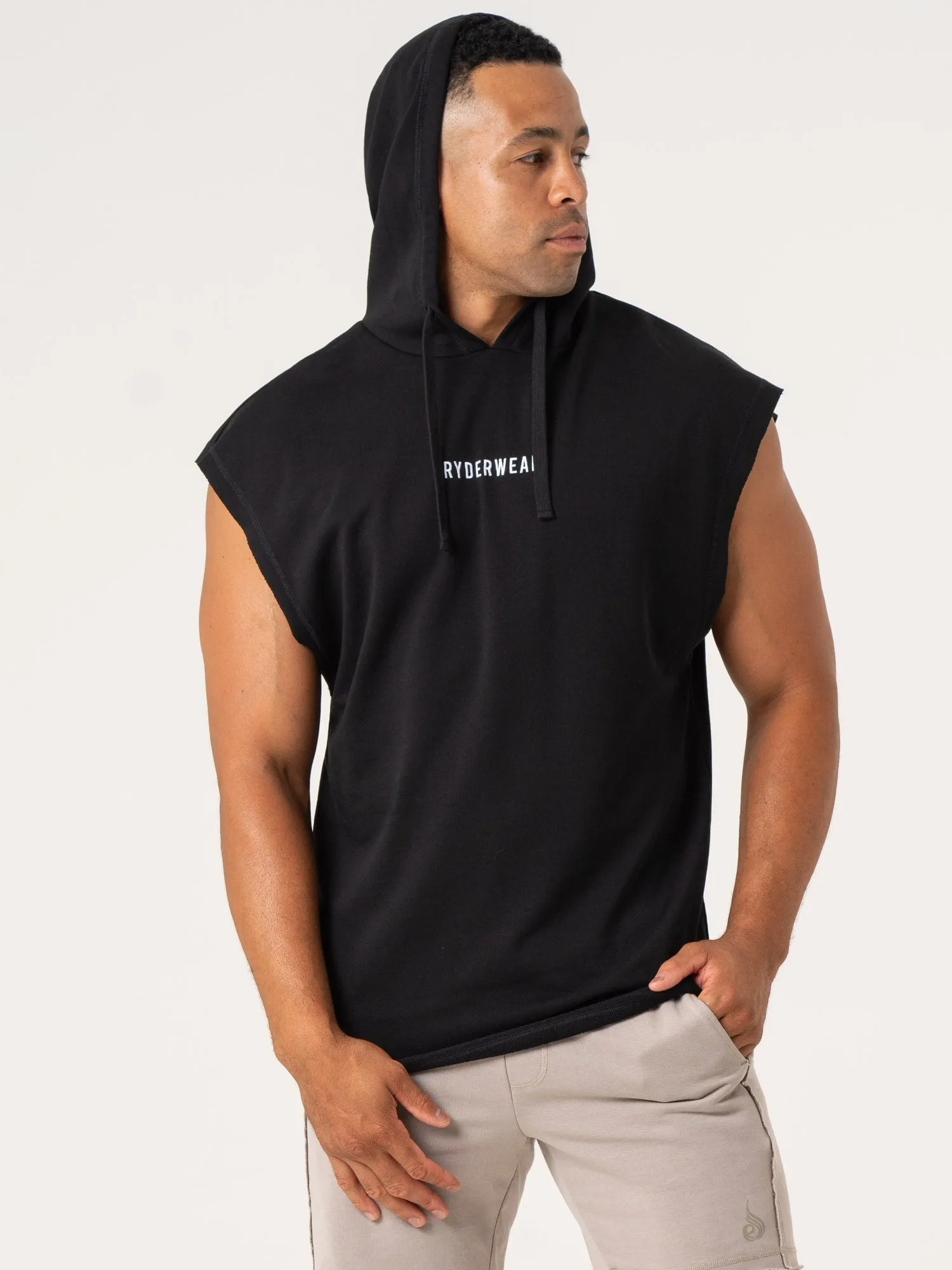 Pursuit Fleece Sleeveless Hoodie - Black