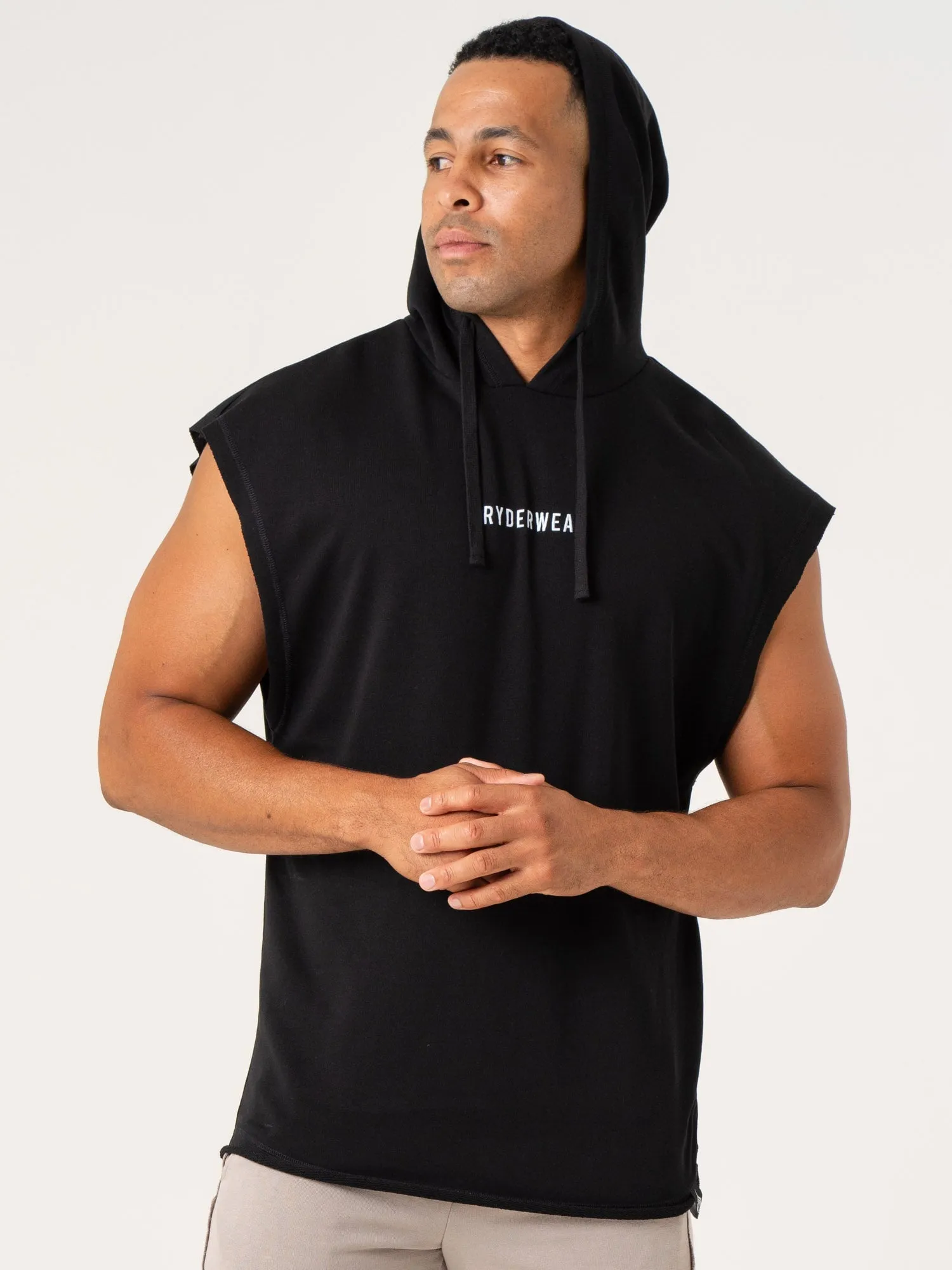 Pursuit Fleece Sleeveless Hoodie - Black