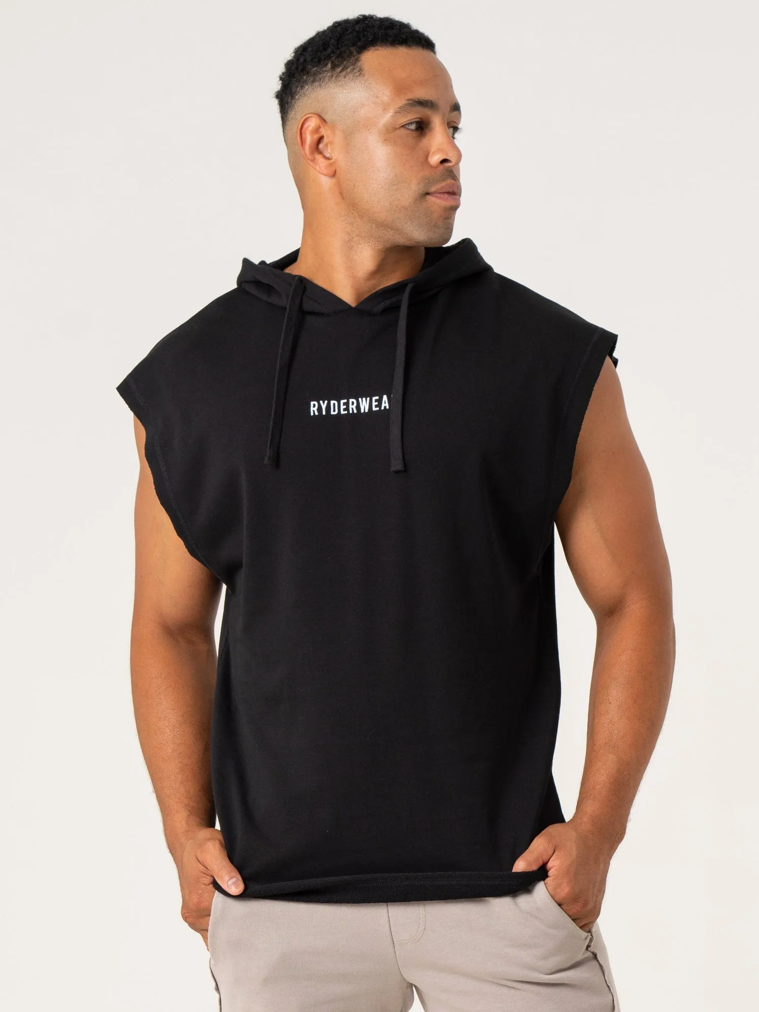 Pursuit Fleece Sleeveless Hoodie - Black